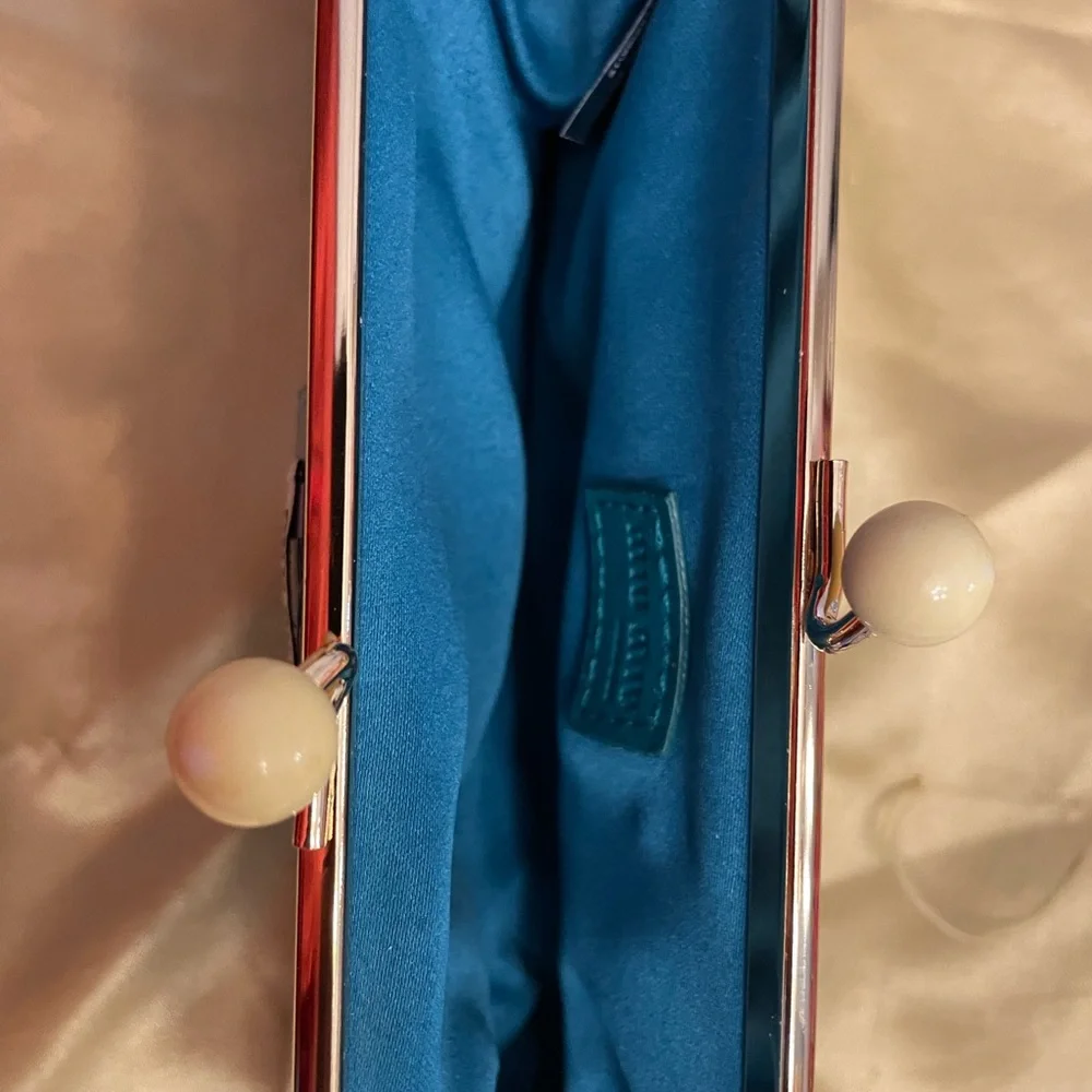 Miu Miu Glossy Sky Blue Clutch NWOT